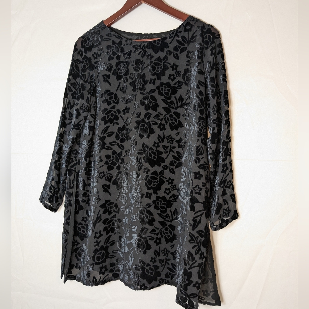 Matador Amelia Toro Silk Anthropologie Womens Sz 4 Black Vintage Velvet Burnout